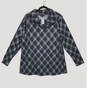 Lane Bryant Women's Plaid Cowl Neck Long Sleeve Tunic Top Plus Size 18/20 Fall